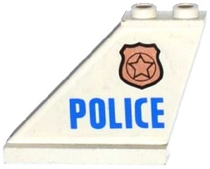 Tail 4 x 1 x 3 with Police Copper Star Badge and Blue 'POLICE' Pattern on Left Side (Sticker) - Set 60130