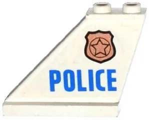 Tail 4 x 1 x 3 with Police Copper Star Badge and Blue 'POLICE' Pattern on Left Side (Sticker) - Set 60130