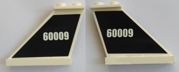 Tail 4 x 1 x 3 with White '60009' on Dark Blue Background Pattern on Both Sides (Stickers) - Set 60009