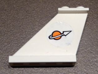 Tail 4 x 1 x 3 with Modified Classic Space Logo Pattern on Left Side (Sticker) - Set 7644