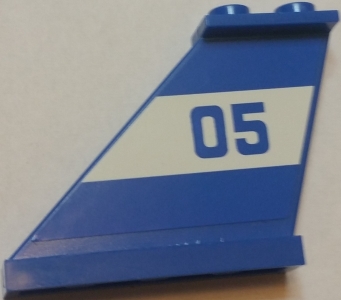 Tail 4 x 1 x 3 with Blue '05' on White Background Pattern on Left Side (Sticker) - Set 60045