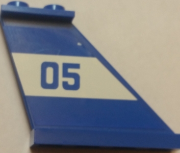 Tail 4 x 1 x 3 with Blue '05' on White Background Pattern on Right Side (Sticker) - Set 60045
