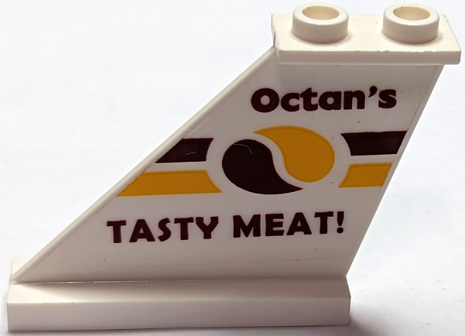 Tail 4 x 1 x 3 with 'Octan's TASTY MEAT!' Pattern on Left Side (Sticker) - Set 70812