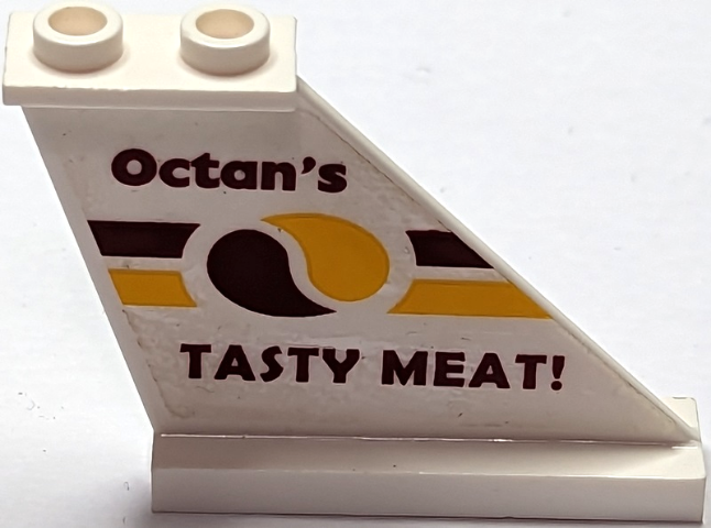 Tail 4 x 1 x 3 with 'Octan's TASTY MEAT!' Pattern on Right Side (Sticker) - Set 70812