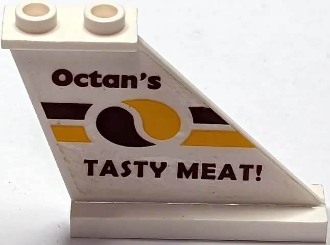 Tail 4 x 1 x 3 with 'Octan's TASTY MEAT!' Pattern on Right Side (Sticker) - Set 70812