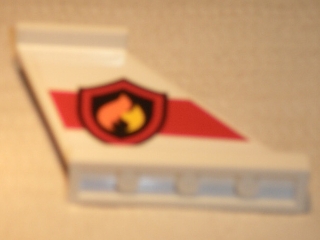 Tail 4 x 1 x 3 with Fire Logo Badge on Red Stripe Pattern on Both Sides (Stickers) - Set 60010