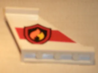 Tail 4 x 1 x 3 with Fire Logo Badge on Red Stripe Pattern on Both Sides (Stickers) - Set 60010