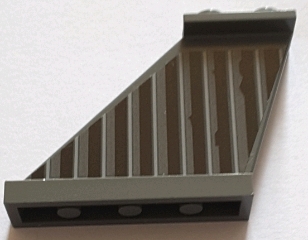 Tail 4 x 1 x 3 with Dark Bluish Gray and Dark Brown Vertical Stripes Pattern on Left Side (Sticker) - Set 75144