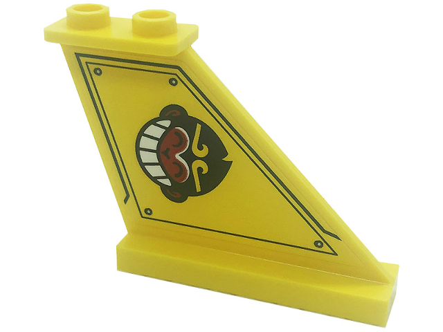 Tail 4 x 1 x 3 with Monkey Head and Silver Dots Pattern Model Left Side (Sticker) - Set 80008