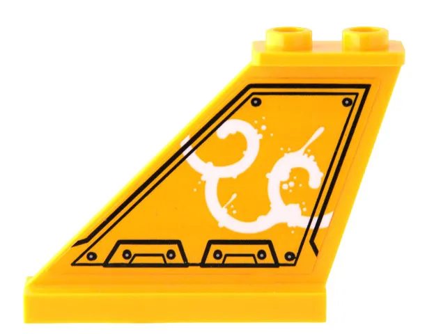 Tail 4 x 1 x 3 with White Smoke Clouds, Black Panel Outline and Silver Rivets Pattern Model Left Side (Sticker) - Set 80022