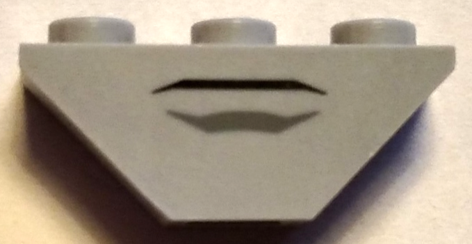 Slope, Inverted 45 3 x 1 Double with Black and Dark Bluish Gray Lines Pattern (Voltron Mouth)