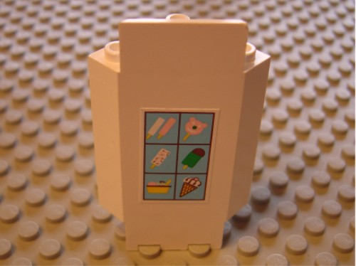 Panel 3 x 3 x 6 Corner Wall with Ice Cream Menu Pattern (Sticker) - Set 6414