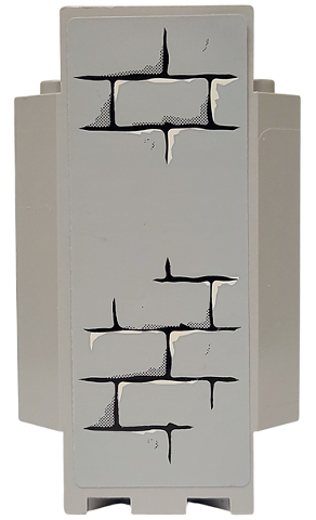 Panel 3 x 3 x 6 Corner Wall with Bricks, Black Mortar and White Highlights Pattern A (Sticker) - Set 7094
