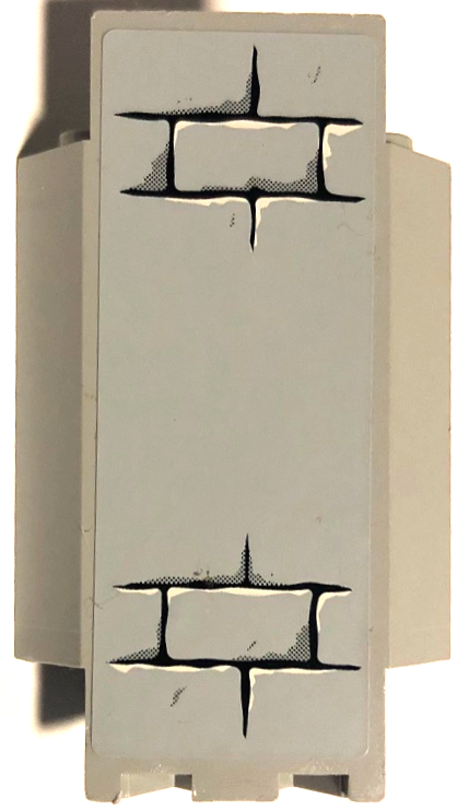 Panel 3 x 3 x 6 Corner Wall with Bricks, Black Mortar and White Highlights Pattern B (Sticker) - Set 7094