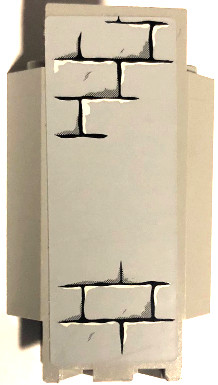 Panel 3 x 3 x 6 Corner Wall with Bricks, Black Mortar and White Highlights Pattern C (Sticker) - Set 7094