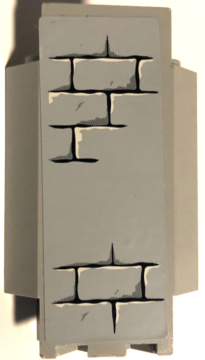 Panel 3 x 3 x 6 Corner Wall with Bricks, Black Mortar and White Highlights Pattern D (Sticker) - Set 7094