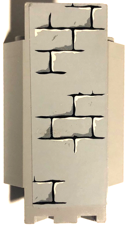 Panel 3 x 3 x 6 Corner Wall with Bricks, Black Mortar and White Highlights Pattern E (Sticker) - Set 7094