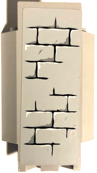 Panel 3 x 3 x 6 Corner Wall with Bricks, Black Mortar and White Highlights Pattern F (Sticker) - Set 7094