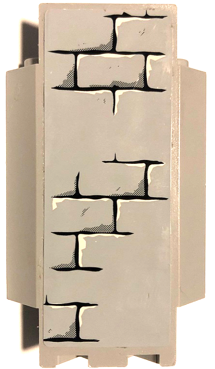 Panel 3 x 3 x 6 Corner Wall with Bricks, Black Mortar and White Highlights Pattern G (Sticker) - Set 7094