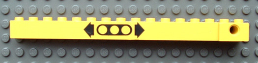 Crane Arm Outside, Narrow with 16 Studs with Black Arrows and 3L Liftarm Pattern