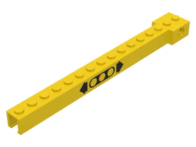 Crane Arm Outside, Narrow with 16 Studs with Black Arrows and 3L Liftarm Pattern
