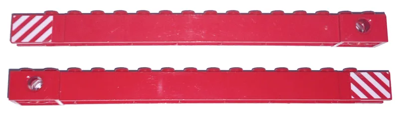 Crane Arm Outside, Wide with End Notch with Red and White Danger Stripes Pattern on Both Sides (Stickers) - Set 4552