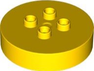 Duplo, Brick Round 4 x 4 Flat Top Thick with 2 x 2 Studs