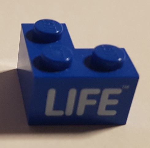 Brick 2 x 2 Corner with White 'LIFE' Pattern