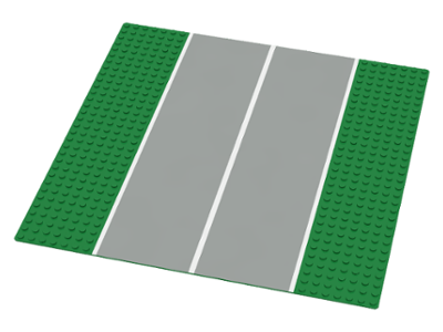 Baseplate, Road 32 x 32 7-Stud Straight with Plain Runway Wide Pattern