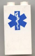 Panel 1 x 2 x 3 - Solid Studs with EMT Star of Life Pattern