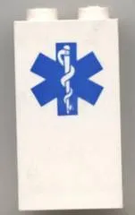Panel 1 x 2 x 3 - Solid Studs with EMT Star of Life Pattern