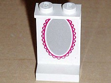 Panel 1 x 2 x 3 - Solid Studs with Oval Mirror Pattern on Inside (Sticker) - Set 6410