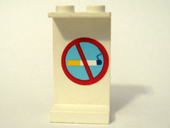 Panel 1 x 2 x 3 - Solid Studs with No Smoking Pattern on Inside (Sticker) - Set 1808