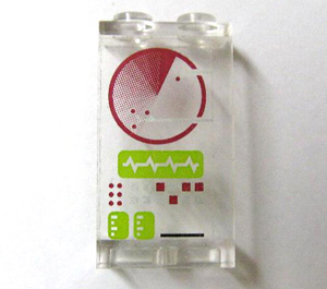 Panel 1 x 2 x 3 - Solid Studs with Radar Screen and Console Pattern (Sticker) - Set 7297