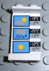 Panel 1 x 2 x 3 - Hollow Studs with Weather Forecast Pattern on Inside (Sticker) - Set 6575