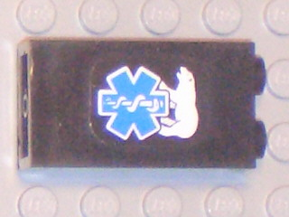 Panel 1 x 2 x 3 - Hollow Studs with EMT Star of Life and Polar Bear Pattern Model Left Side (Sticker) - Set 6575