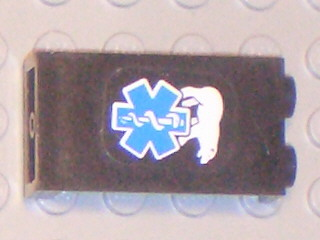 Panel 1 x 2 x 3 - Hollow Studs with EMT Star of Life and Polar Bear Pattern Model Right Side (Sticker) - Set 6575