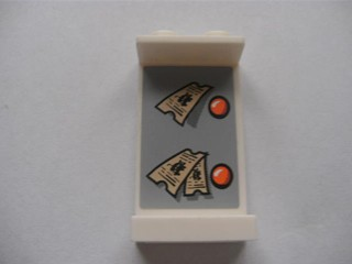 Panel 1 x 2 x 3 - Hollow Studs with Bus Tickets and Buttons Pattern (Sticker) - Set 3830