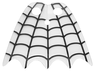 Minifigure Cape Plastic, Scalloped 5 Points with Black Spider Web Pattern
