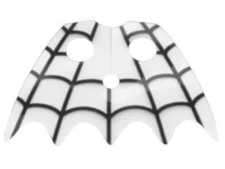 Minifigure Collar Plastic, Scalloped 5 Points with Black Spider Web Pattern