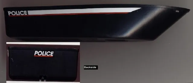 Boat, Hull Unitary 25 x 10 x 4 1/3 Floating with White Deck with Police Pattern (Stickers) - Set 4012