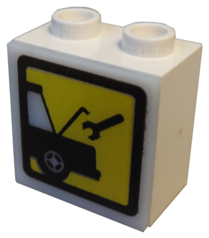 Electric, Light 1 1/8 x 2 x 1 2/3 Cabinet with Lamp Holes (Sign Back) with Milky White Electric, Light 2 x 2 Clip-On Plate with Car Repair Pattern (2383 / 2384pb02)