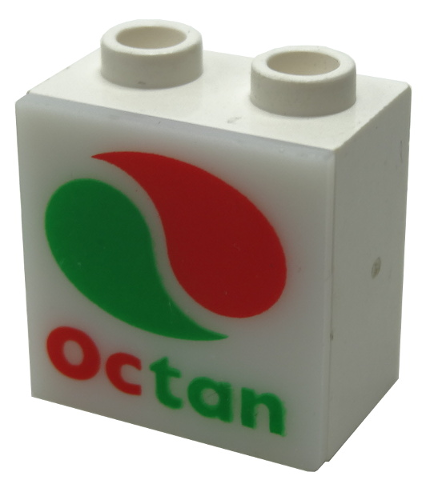 Electric, Light 1 1/8 x 2 x 1 2/3 Cabinet with Lamp Holes (Sign Back) with Milky White Electric, Light 2 x 2 Clip-On Plate with Octan Logo Pattern (2383 / 2384pb03)