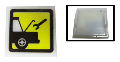 Electric, Light 2 x 2 Clip-On Plate with Car Repair Pattern