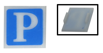 Electric, Light 2 x 2 Clip-On Plate with Parking Pattern