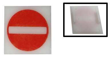 Electric, Light 2 x 2 Clip-On Plate with No Entry / Thoroughfare Pattern