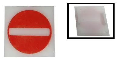 Electric, Light 2 x 2 Clip-On Plate with No Entry / Thoroughfare Pattern