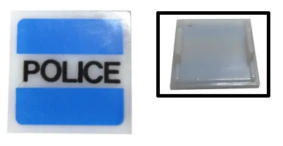 Electric, Light 2 x 2 Clip-On Plate with 'POLICE' Pattern