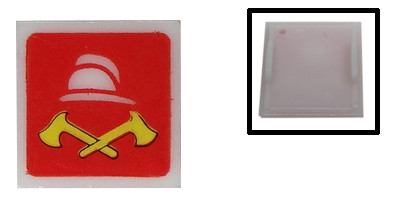 Electric, Light 2 x 2 Clip-On Plate with Fire Logo Pattern