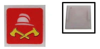 Electric, Light 2 x 2 Clip-On Plate with Fire Logo Pattern